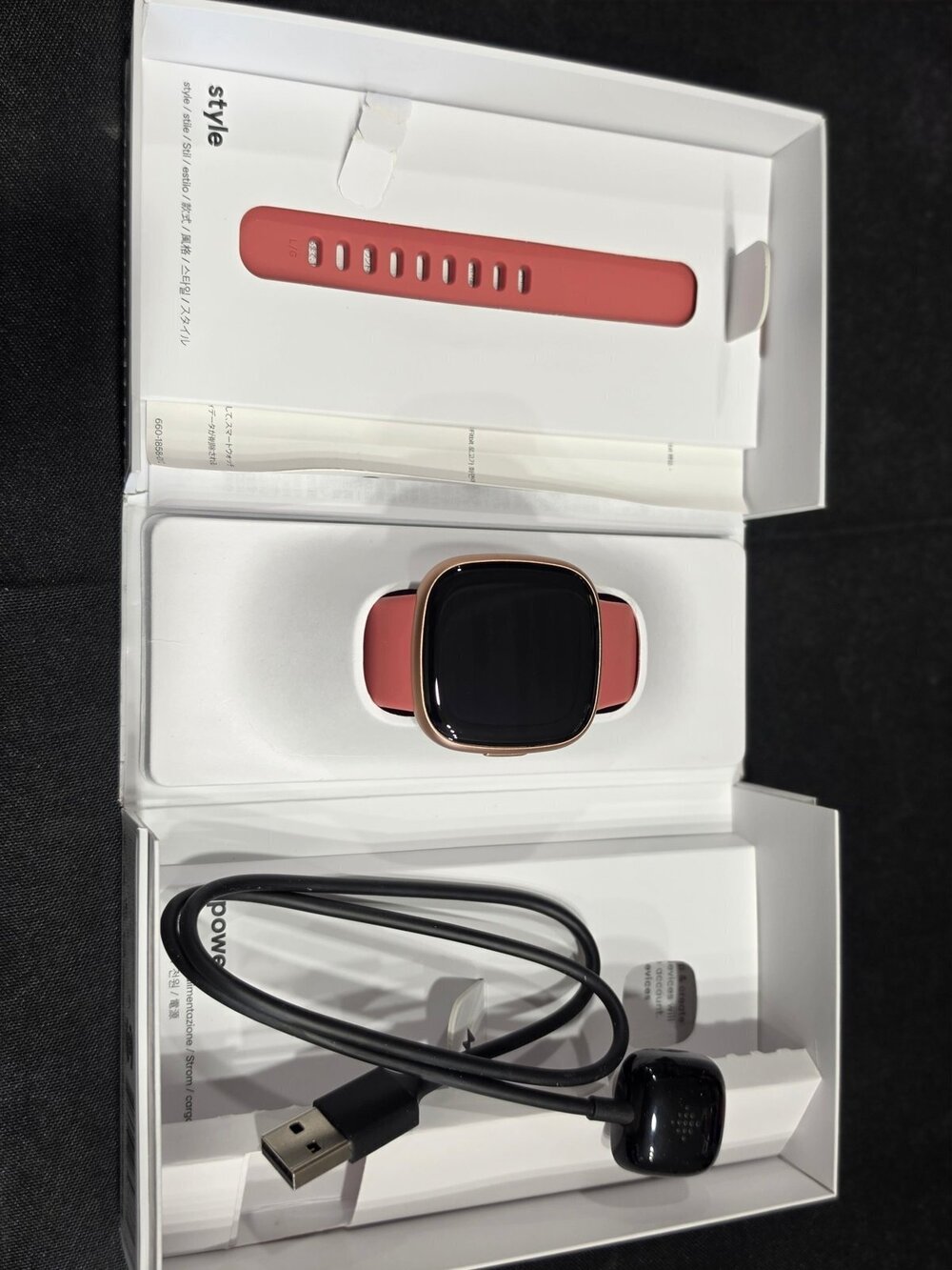 Fitbit Versa 4 Fitness Smartwatch Pink Sand/Copper Rose Open Box